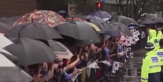 韩国阅兵仪式上美国带队的独特视角,韩国阅兵仪式,美国带队的独特视角观察