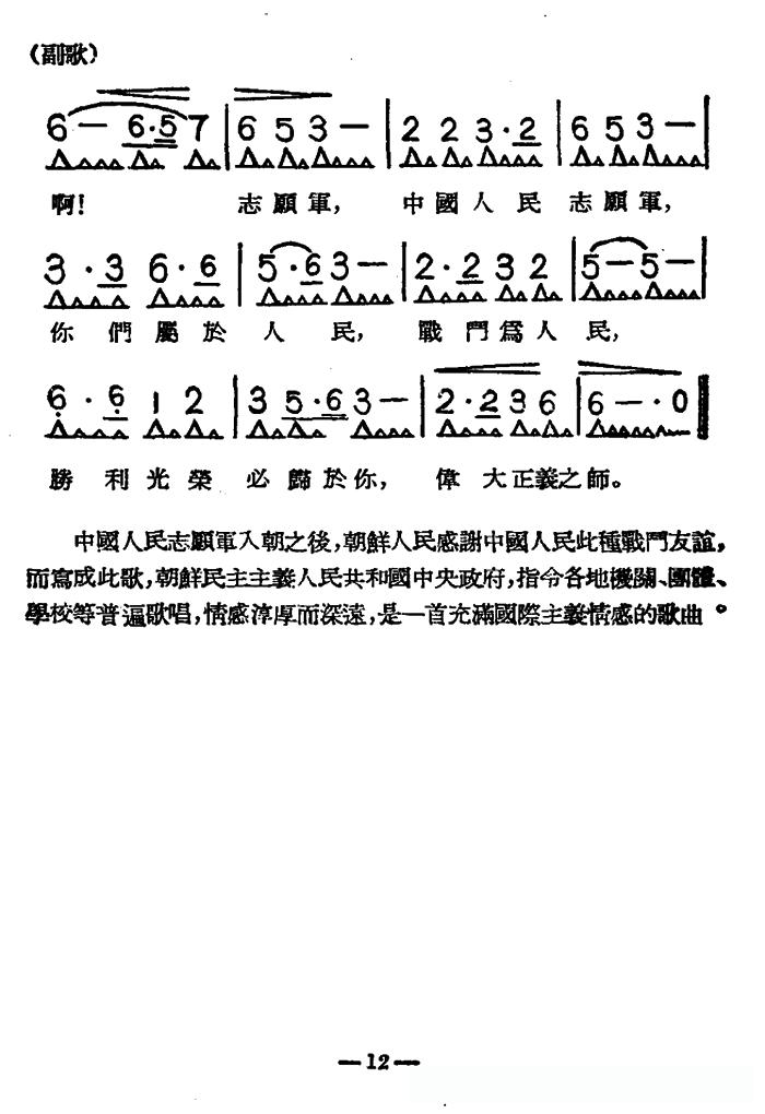 中国人民志愿军歌曲歌谱,历史旋律的永恒回响,中国人民志愿军歌曲歌谱,历史旋律的传世回响